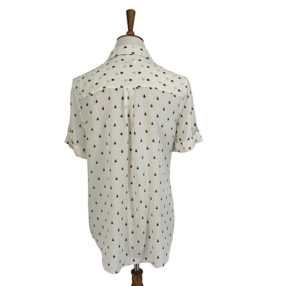 Equipment Silk Bee Print Short Sleeve Safari Shirt, Size M - Picture 7 of 15